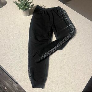 FENDI Logo Black Track Pants with Rhinestone Logos (no size tag, fits Sz XXS/XS)